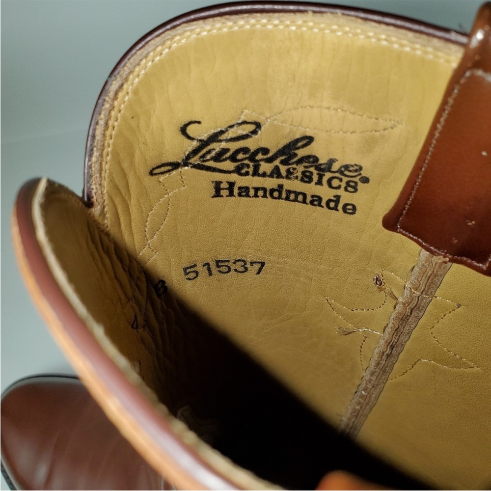 Lucchese Classics Men's Western Roper Boots Color Brown Size 7 B Handmade - Picture 11 of 15
